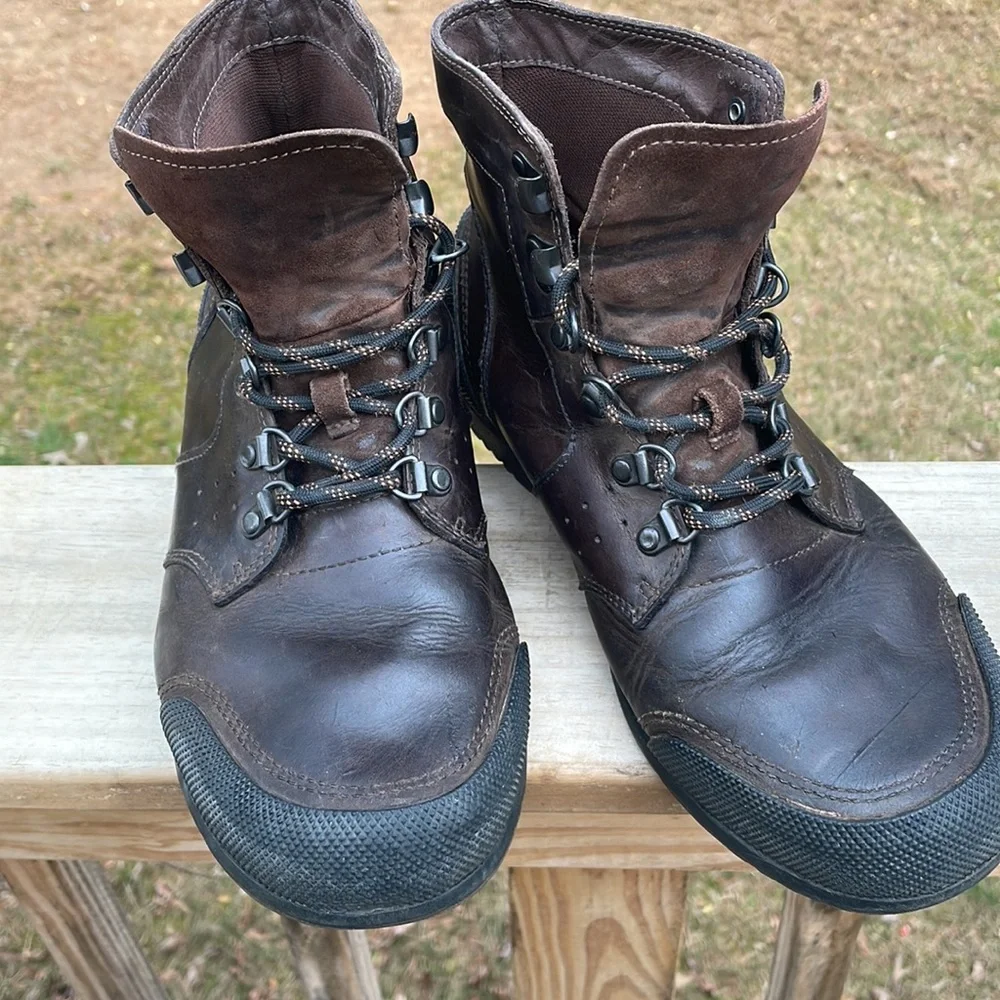Sorel Men's Ankeny Mid Hiker Leather Boots in Tobacco/Black Size 9